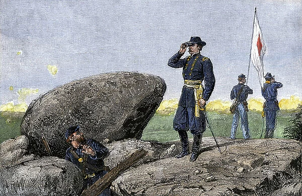 US Civil War, 1861-1865: Battle of Gettysburg (Pennsylvania), 1863 (engraving)
