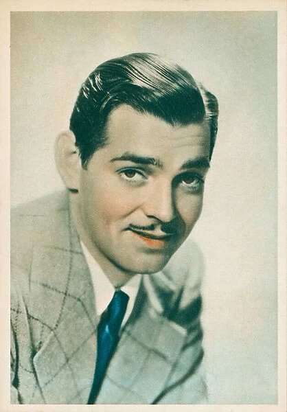 Clark Gable, American Hollywood film star and actor (coloured photo)