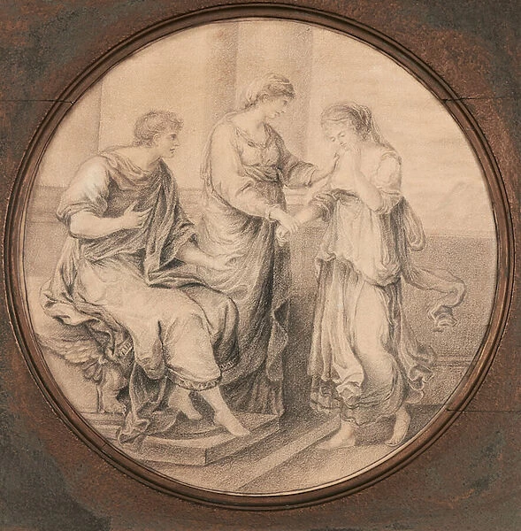 One of Two Classical Pictures after Angelica Kauffmann, 19th century (Watercolour)