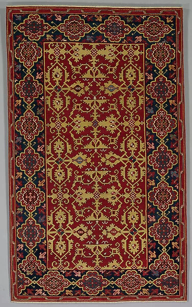 Classical Turkish Carpet with the Lotto Pattern, 1600-50 (wool: symmetrical rug knot)