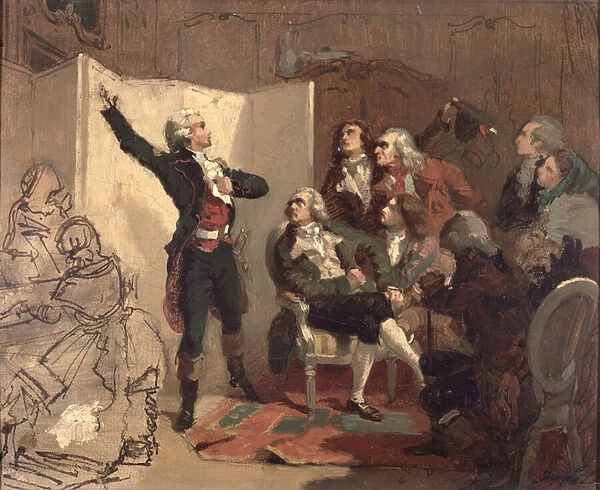 Claude Joseph Rouget de Lisle (1760-1836) singing the Marseillaise at the home of