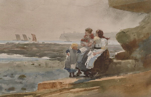 Under the Cliff, Cullercoats, c. 1881 (w  /  c & graphite on wove paper)