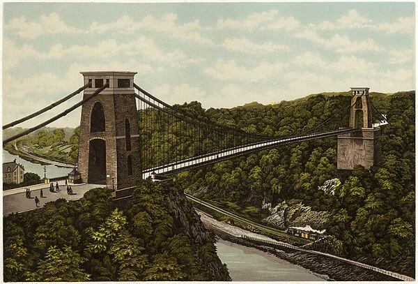 Clifton Suspension Bridge (colour litho)