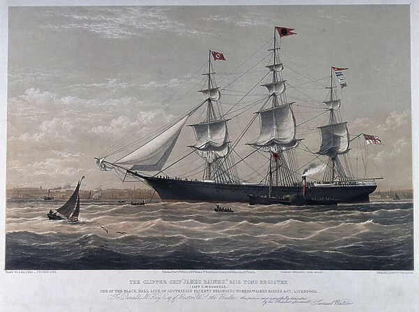 Clipper ship James Baines, 1854 (coloured lithograph)