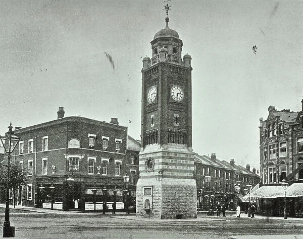 Clock Tower, The Broadway, Crouch End, 1890 (b  /  w photo)