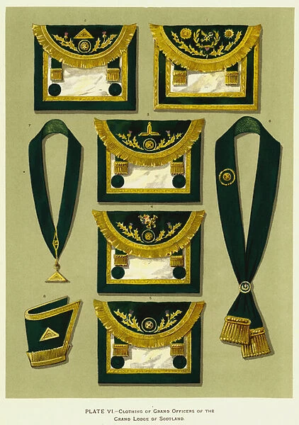 Clothing of Grand Officers of the Grand Lodge of Scotland (colour litho)