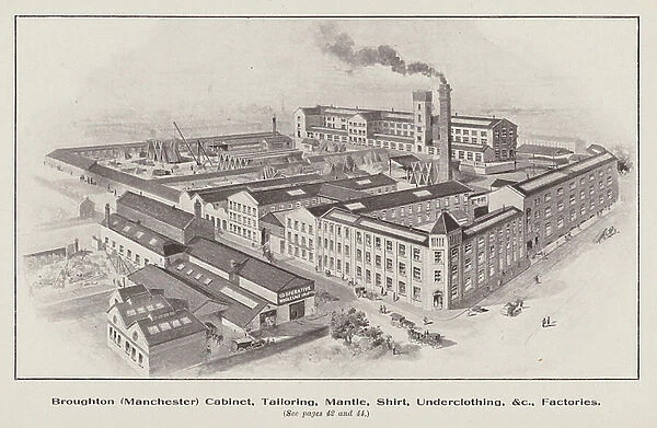 Co-operative Wholesale Societies: Broughton Cabinet, Manchester, Tailoring, Mantle, Shirt, Underclothing, etc, Factories (litho)