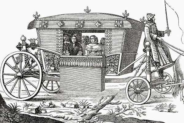 A coach dating from about 1650. From A First Book of British History published 1925
