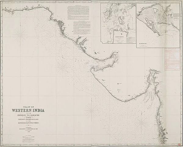 Coast of Western India from Bombay to Karachi compiled chiefly from the surveys made by order of the honorable East India Company, 1867 (print)