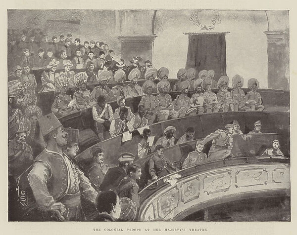 The Colonial Troops at Her Majestys Theatre (litho)