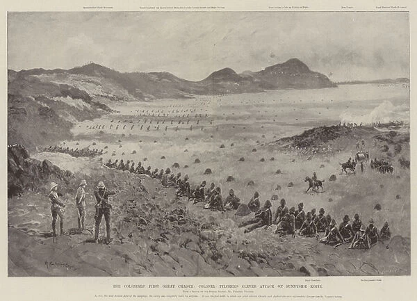 The Colonials First Great Chance, Colonel Pilchers Clever Attack on Sunnyside Kopje (litho)