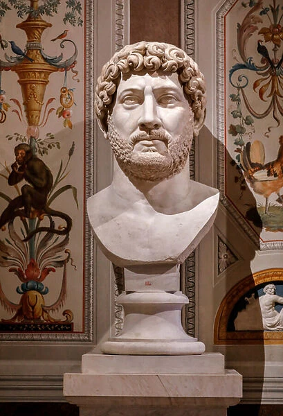 Colossal portrait of Roman Emperor Hadrian. About 140 (sculpture)