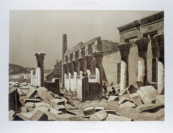 Columns at the Temple of Venus Hathor, 1841