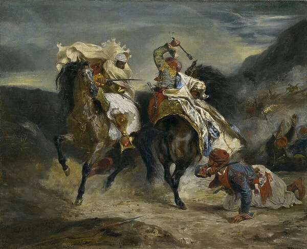 The Combat of the Giaour and Hassan, 1826 (oil on canvas)