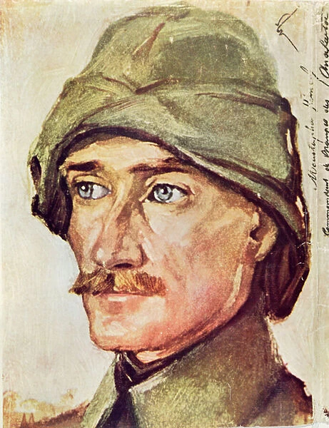 Commander Kemal (Mustapha) Ataturk (1881-1938) 1914-18 (colour litho)