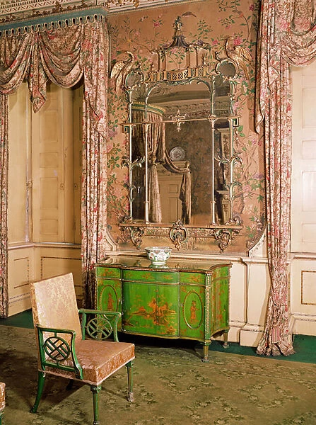 Commode and chair in the state bedchamber at Nostell Priory