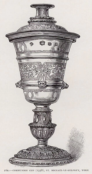 Communion Cup (1558), St Michael-le-Belfrey, York (engraving)
