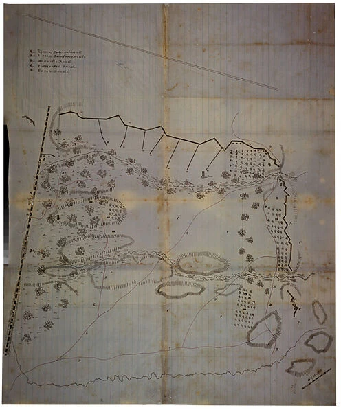 Confederate Civil War map of the Army of Mississippi camp at Corinth, Mississippi