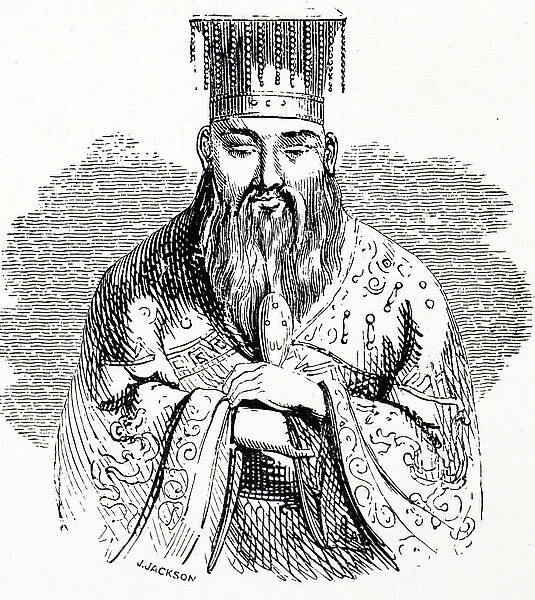 Confucius. 5312078 Confucius; (add.info.: Engraving depicting Confucius 