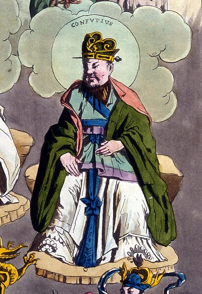 Confucius (555 BC - 479 BC) - in 'Le costume ancien et moderne'by Ferrario, ed. Milan, 1819 - 20