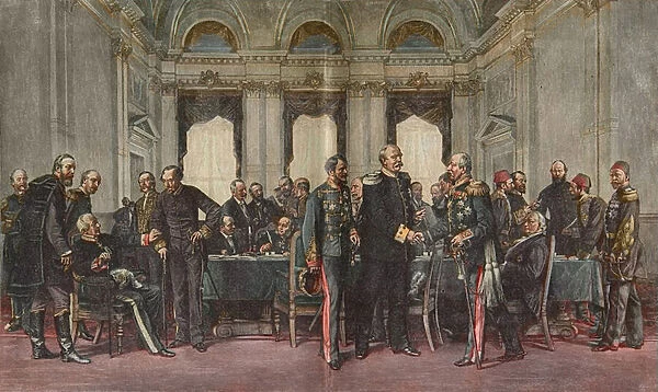 The Congress of Berlin, July 13, 1878 - from left: Baron Haymerle; Count Caroly
