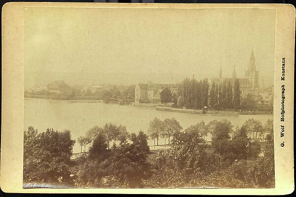 Constance: General view of Constance, the cathedral and the lake, 1875