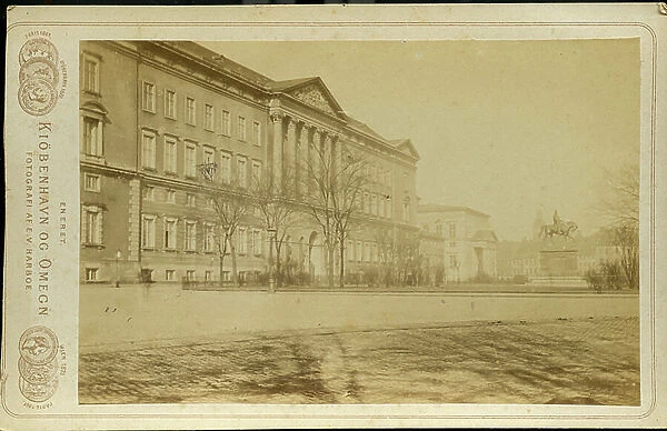 Copenhagen: Castle of Christianborg (nicknamed Borgen), the facade, 1875