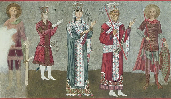 Copy of a fresco depicting Queen Thamar (1184-1213) and her father King Grigori III