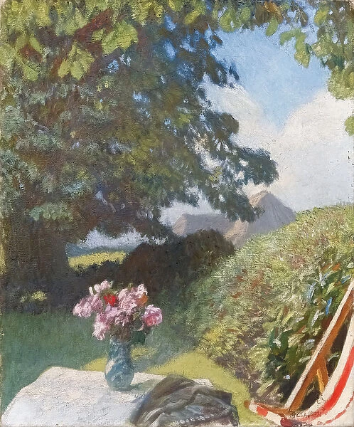 A Corner of the Garden, (oil on canvas)