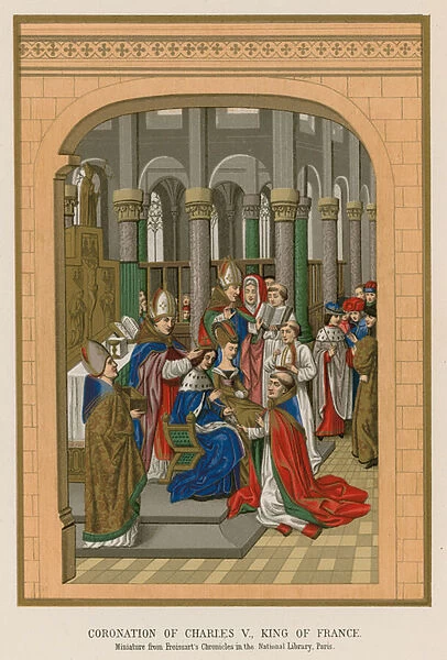 Coronation of Charles V, King of France (chromolitho)