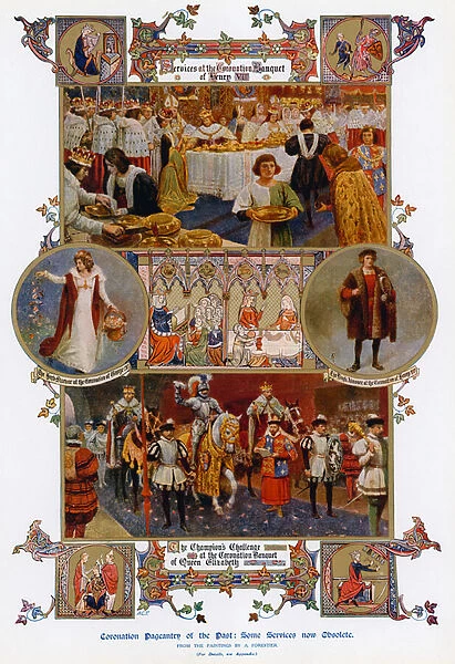 Coronation Pageantry of the Past (colour litho)