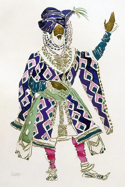 Costume Design for a Sultan (w  /  c on paper)
