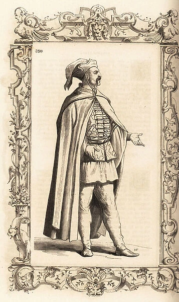 Costume of a Turkish pirate, Ottoman Empire, 16th century. 1859-1860 (engraving)