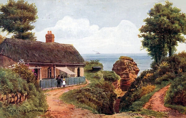 The Cottage, Ladram Bay (colour litho)