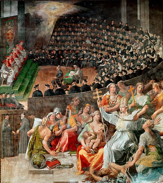 The Council of Trent in 1545 and 1563 Fresco by Pasquale Cati (1550-1620