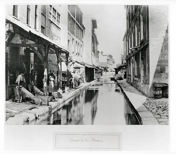 Course of the Bievre in Paris with Tanneries, 1858-78 (b  /  w photo)