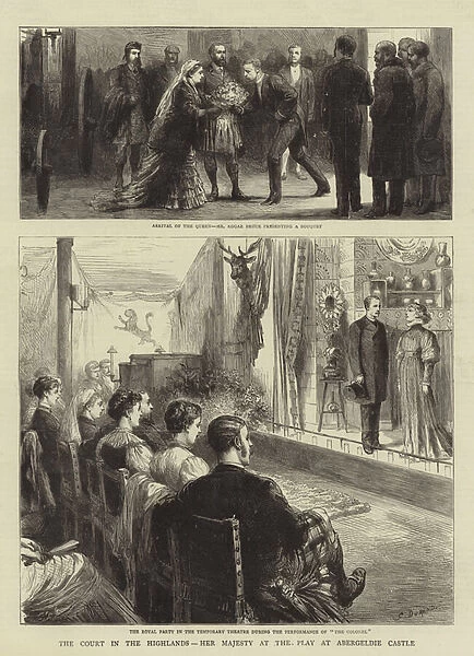 The Court in the Higlands, Her Majesty at the Play at Abergeldie Castle (engraving)