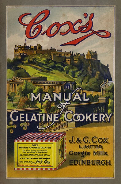 Cover llustration for Coxs Manual of Gelatine Cookery (colour litho)