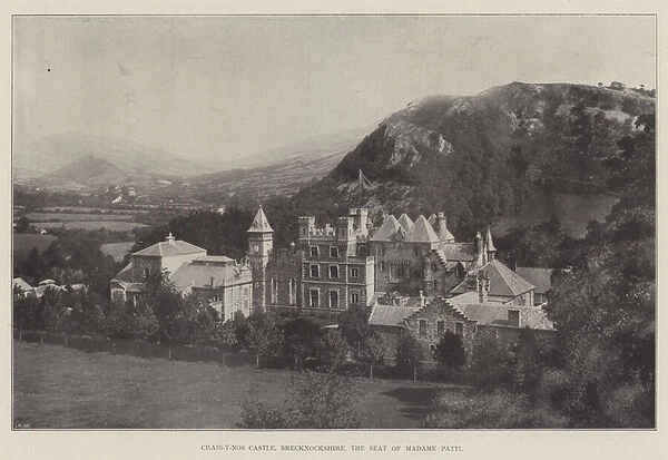 Craig-y-Nos Castle, Brecknockshire, the Seat of Madame Patti (b  /  w photo)