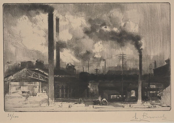 At the Creusot Works - the Steel Mills (roulette & drypoint)