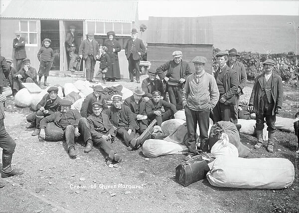 Some of the crew from the sailing barque Queen Margaret (1893), 1913 (glass negative)