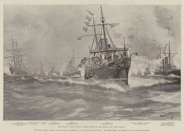The Crisis in South Africa, British Fleet on the Cape of Good Hope Station (litho)