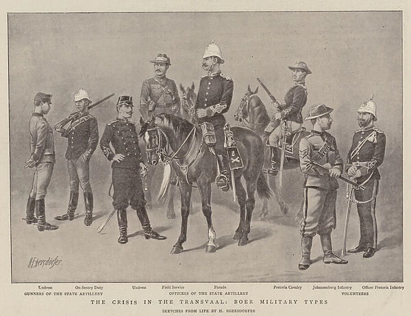 The Crisis in the Transvaal, Boer Military Types (litho)