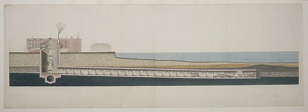 Cross section of the whole tunnel, 1831 (watercolour on paper)