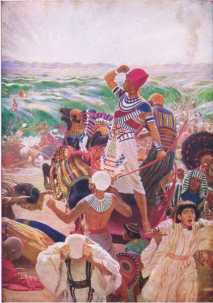 The crossing of the Red Sea, from The Bible Picture Book published by Thomas Nelson, c
