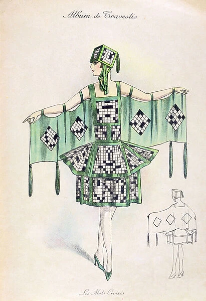 Crossword Fancy Dress costume, c. 1920 (colour litho)
