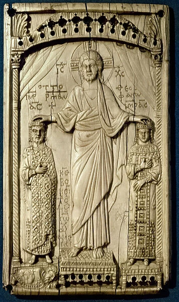 The Crowning of Otto II (955-983) and Theophano (958-991) from a plaque binding, c