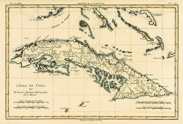 Cuba, from Atlas de Toutes les Parties Connues du Globe Terrestre by Guillaume Raynal