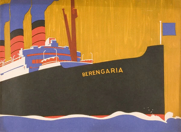 Cunard Line promotional brochure for 'Berengaria', c. 1930 (colour litho)