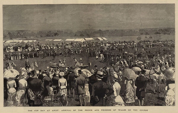 The Cup Day at Ascot, Arrival of the Prince and Princess of Wales on the Course (engraving)
